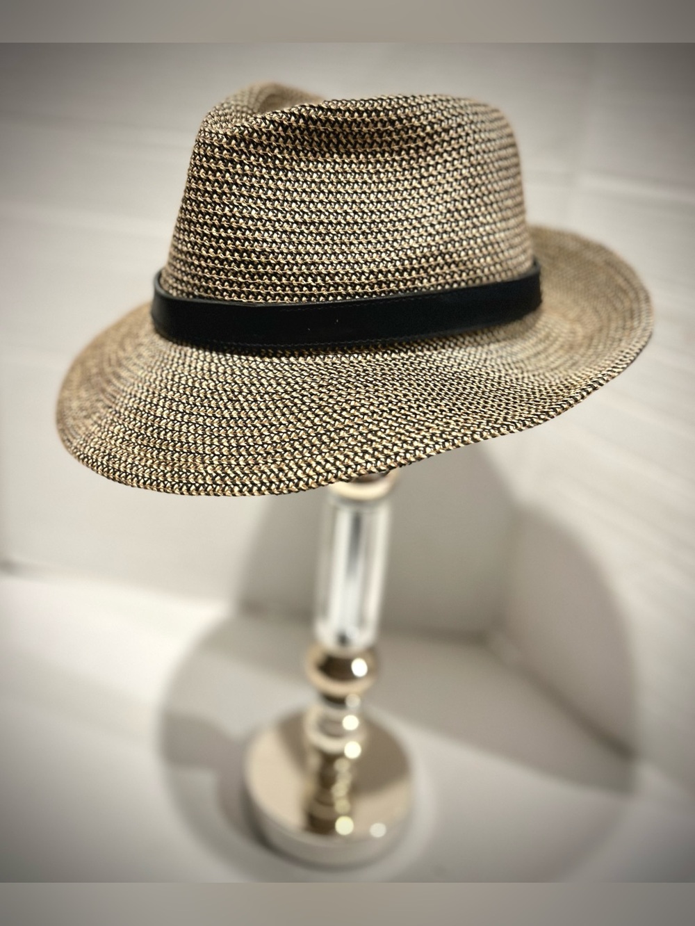 Boho Chic Fedora w/ vegan leather buckle accent Preppy Old Money, Gypsy Cowgirl - Picture 8 of 10